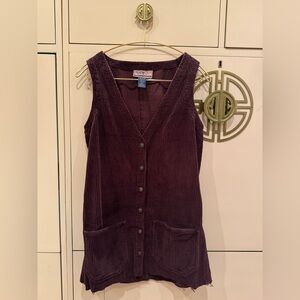 Vintage EXP by Express Corduroy Button Up Sleeveless Button Up Romer Dress